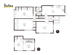 築40年のお家ビフォー間取り｜八戸市 工務店