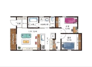 2人暮らしにおすすめの平屋間取り｜八戸市 工務店